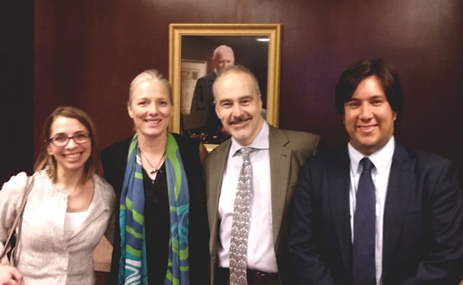 Pictured: Nicole Nowisky, Canadian EENR LLM student. Minister McKenna, Professor Victor Flatt, and Professor Julian Cardenas