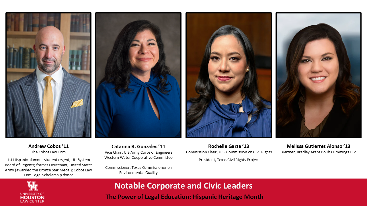 Notable corporate and civic leaders Catarina R. Gonzales, Andrew Cobos, Rochelle Garza and Melissa Gutierrez Alonso.