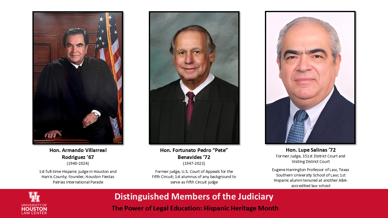 Distinguished members of the judiciary Armando Villarreal Rodriguez, Fortunato Pedro Pete Benavides and Lupe Salinas.