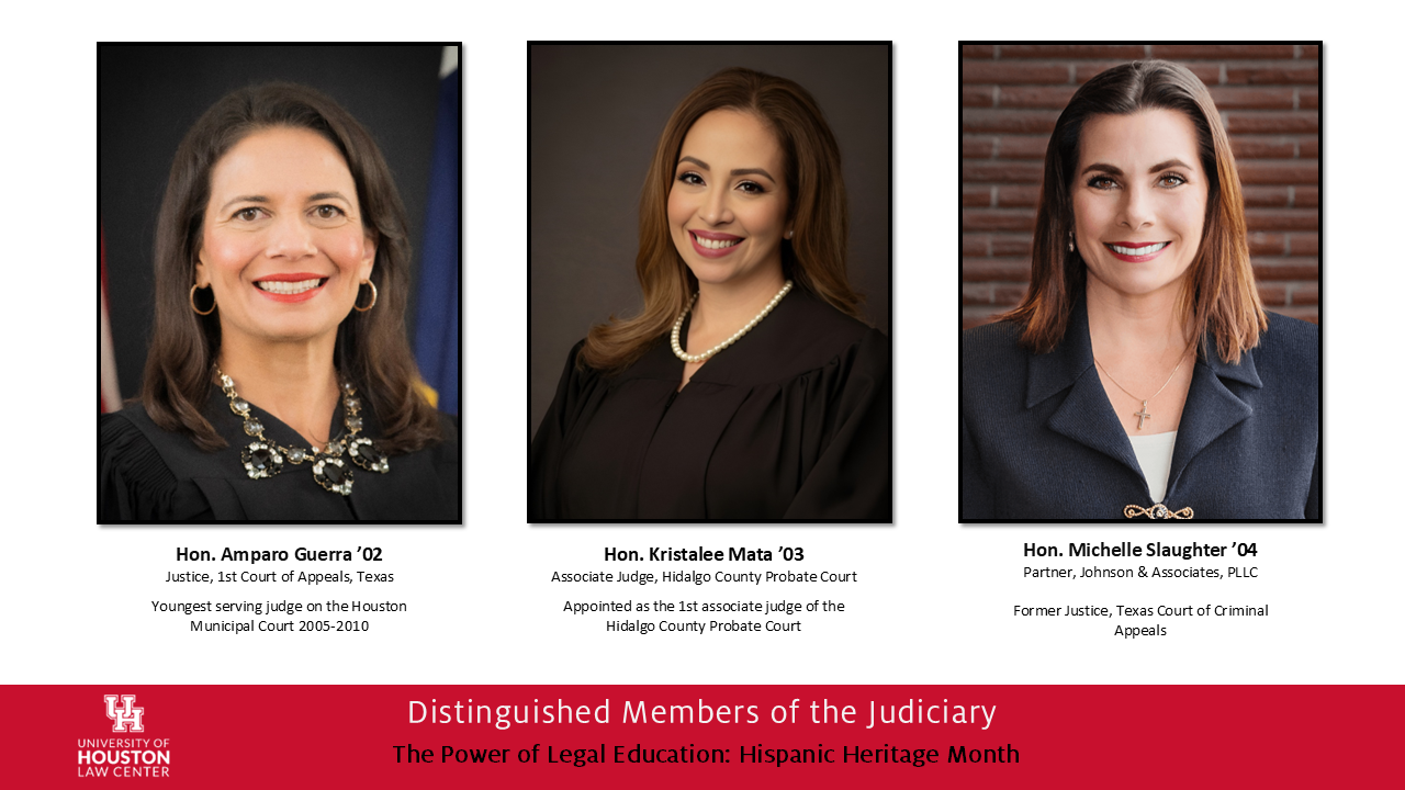 Distinguished members of the judiciary Amparo Guerra, Kristalee Mata and Michelle Slaughter.