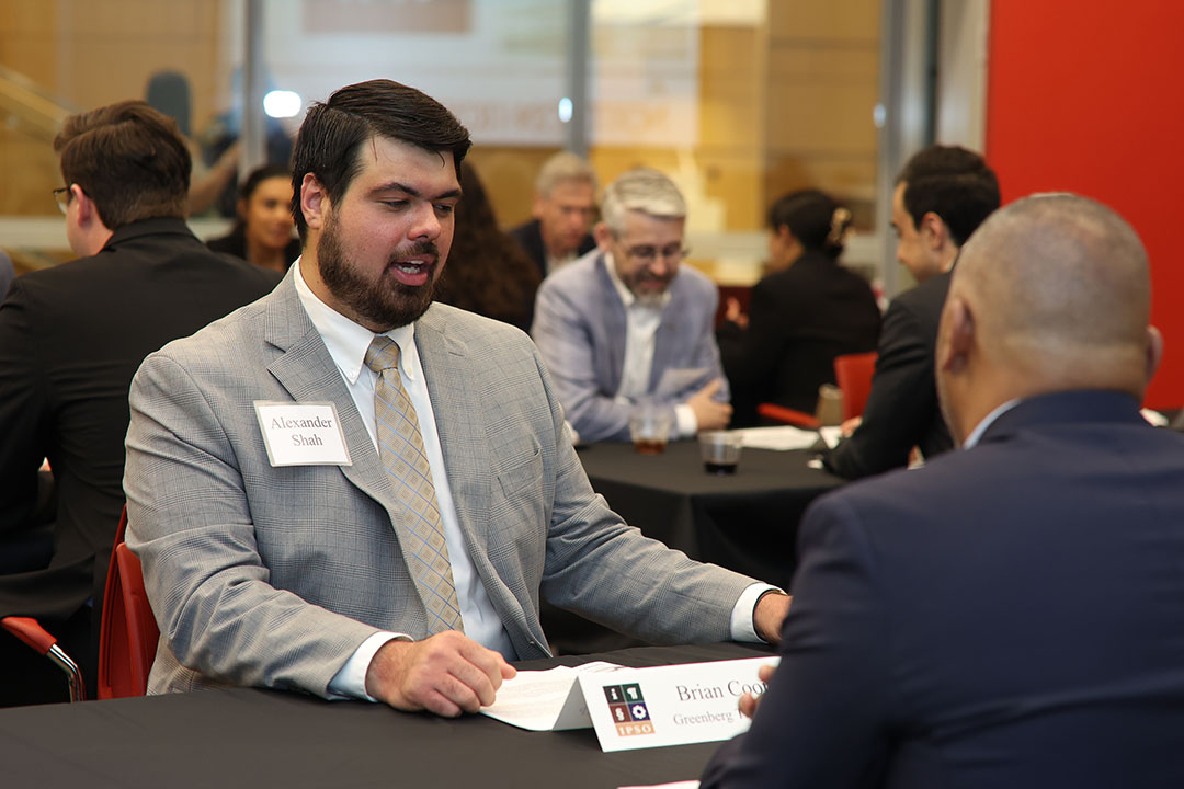 The event begins round one with Alexander Shah with mentor, Brian Cooper.
