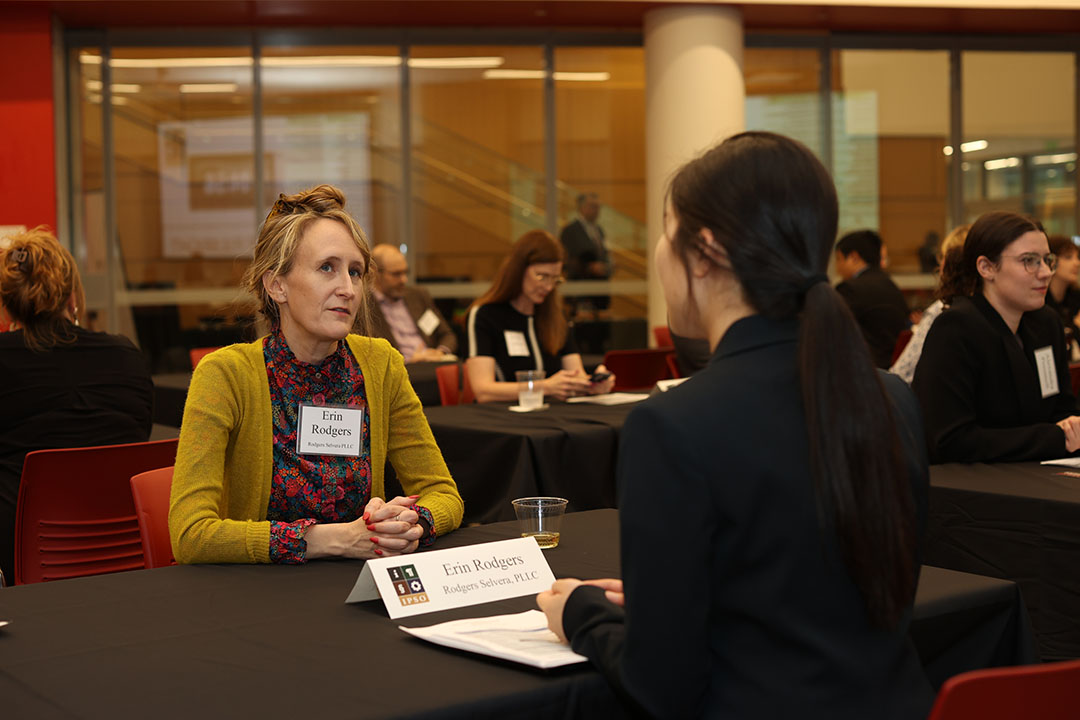 IPSO Speed Mentoring event photo at the University of Houston Law Center