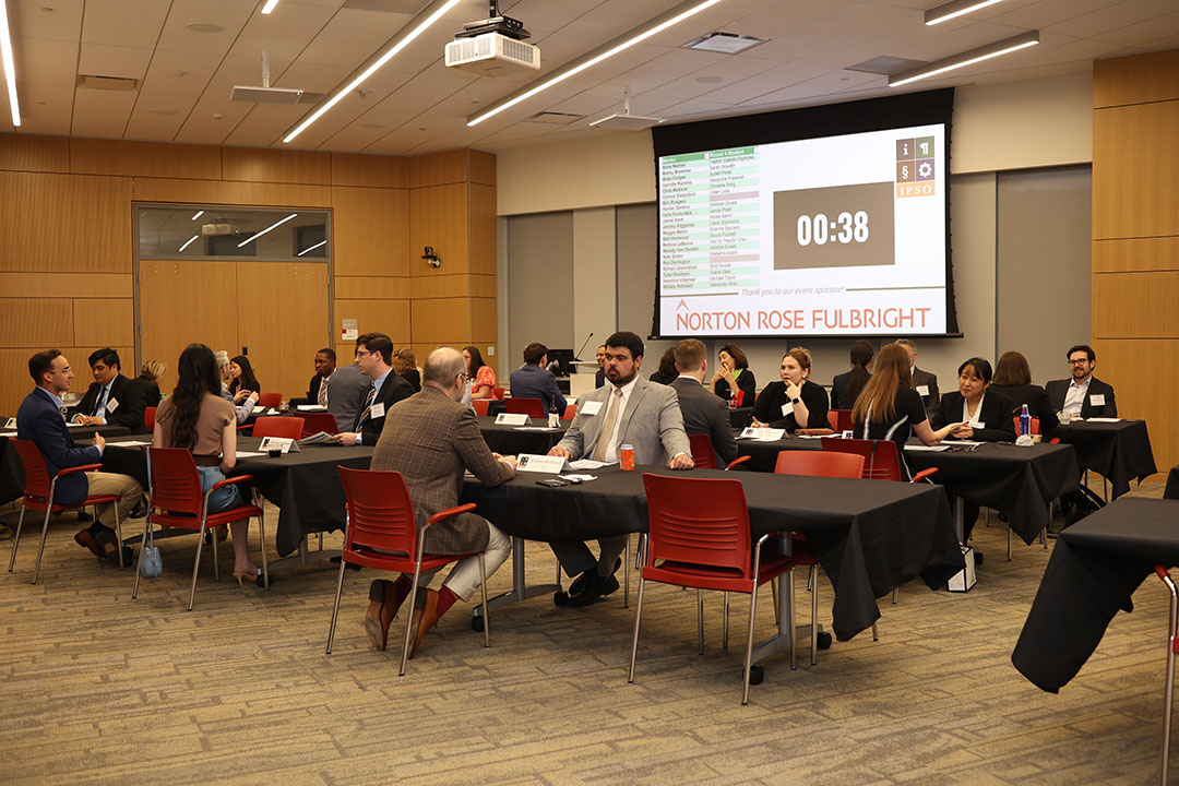 IPSO Speed Mentoring event photo at the University of Houston Law Center