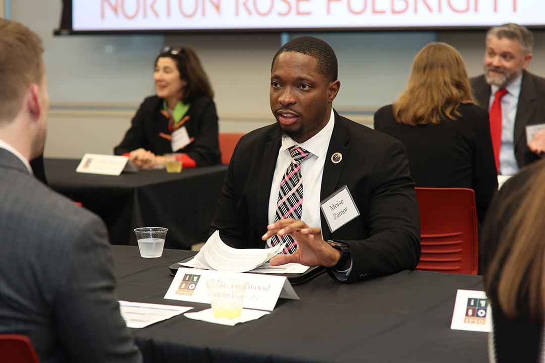IPSO Speed Mentoring event photo at the University of Houston Law Center