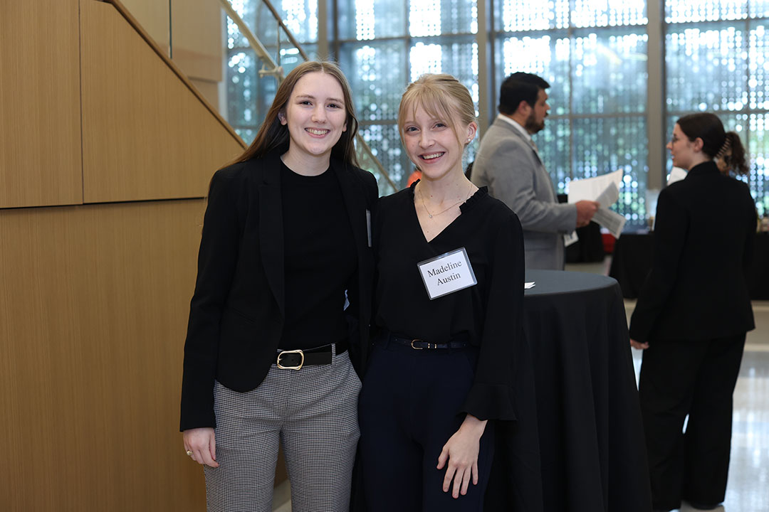 Students enjoy spending time with fellow students and meeting mentors before the event! UH Law Center IPSO students: Kelly Willis and Madeline Austin